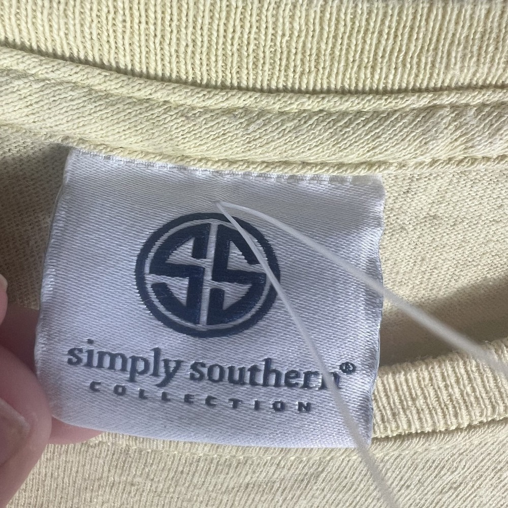 Simply Southern Women's Yellow Pineapple Graphic T-Shirt "You Had Me At Hey - Picture 5 of 7